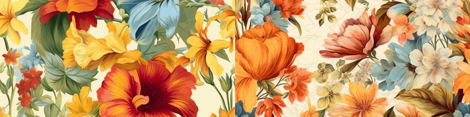 彩色鲜花图案背景Midjourney咒语