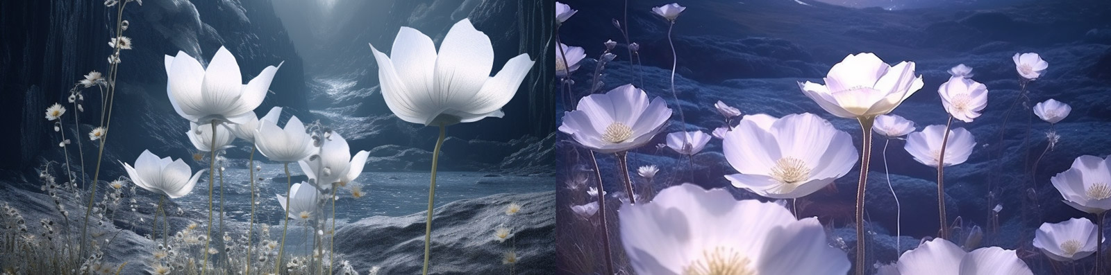 神秘发光鲜花植物Midjourney关键词