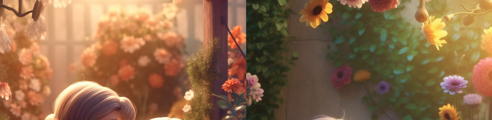 动漫动画花园喝茶场景Midjourney关键词