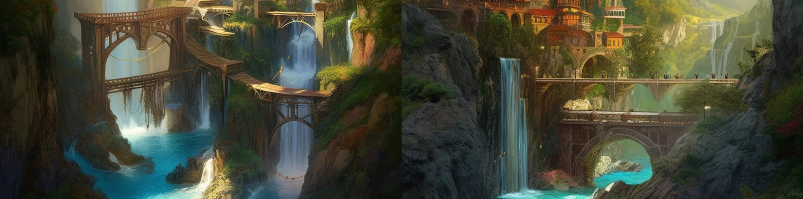 科幻城堡建筑景观Midjourney关键词