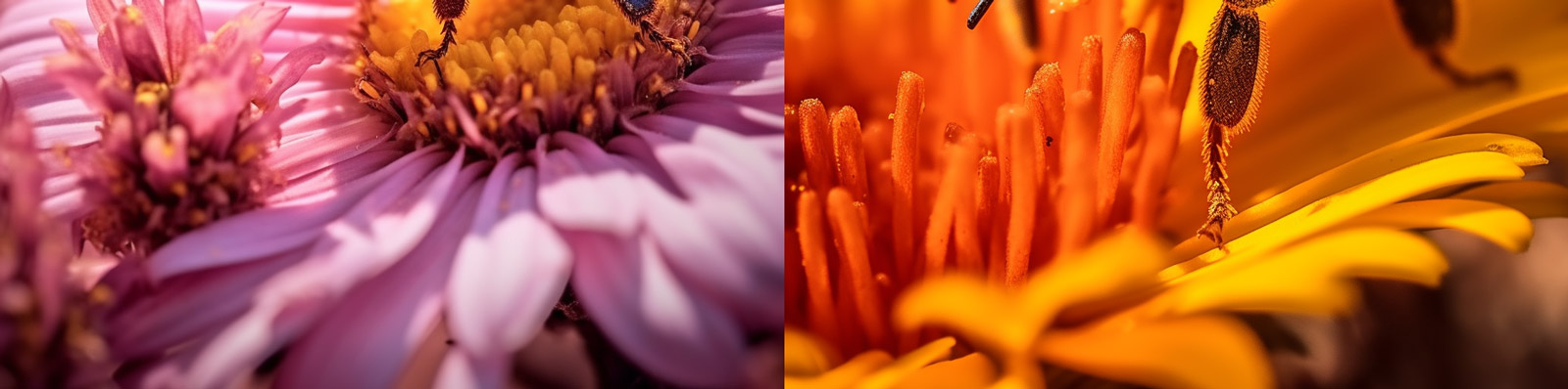 蜜蜂采花蜜特写Midjourney关键词