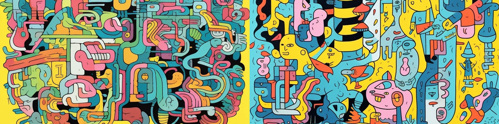 手绘抽象人物插图Midjourney咒语