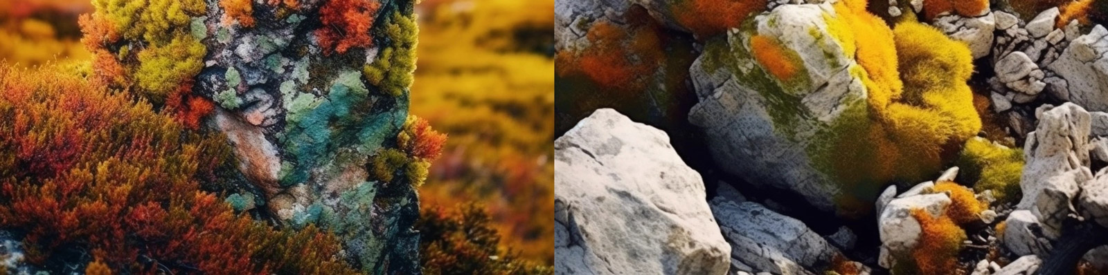 自然岩石彩色苔藓Midjourney关键词