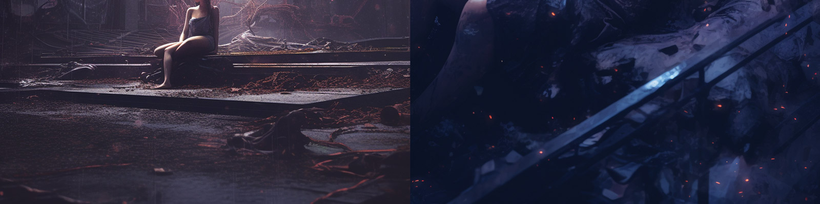 坠落天使人物场景摄影Midjourney关键词