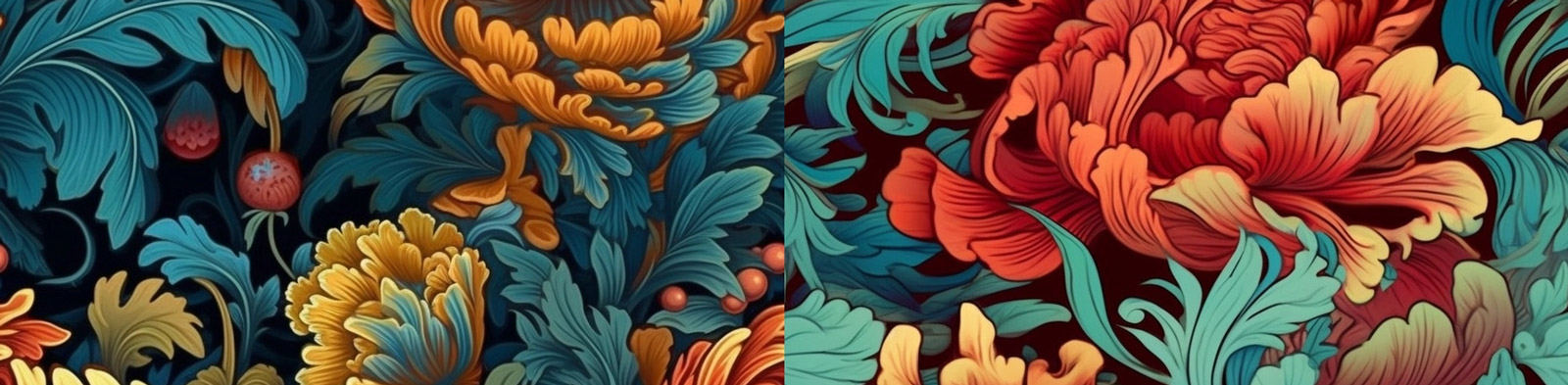 复古中国风花卉图案Midjourney关键词