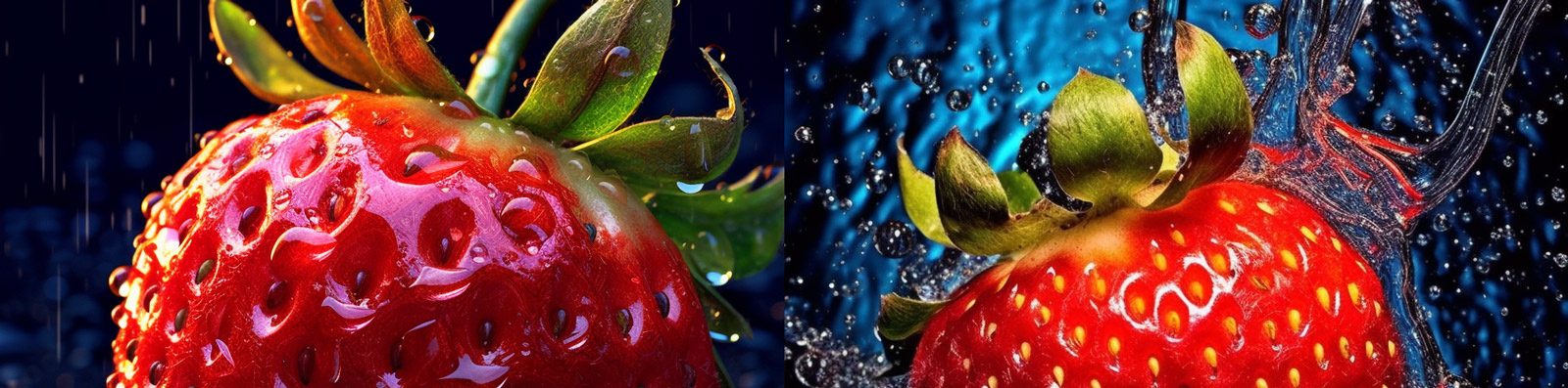 新鲜草莓水花飞溅Midjourney咒语