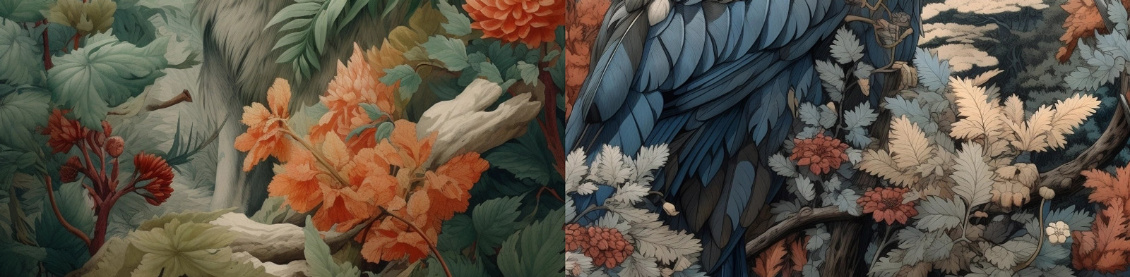 户外野生动物狼插图Midjourney关键词