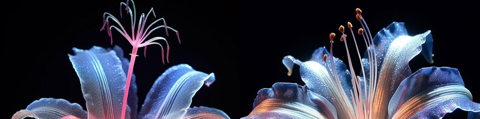 发光水晶百合花Midjourney咒语