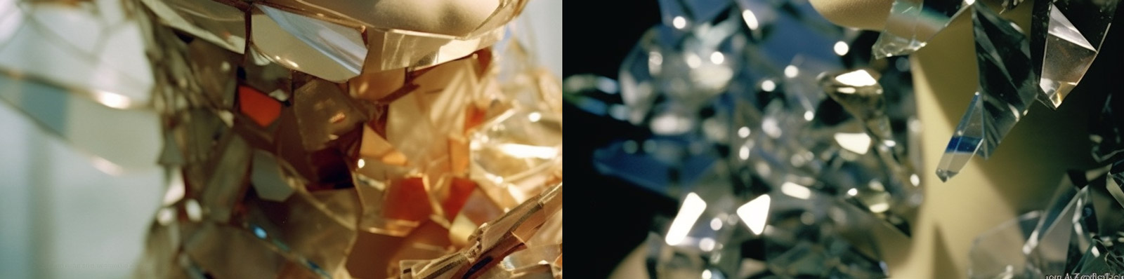 创意破碎玻璃人物摄影Midjourney关键词