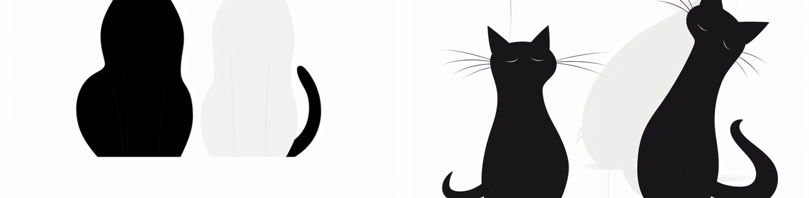 极简主义黑白猫Midjourney咒语