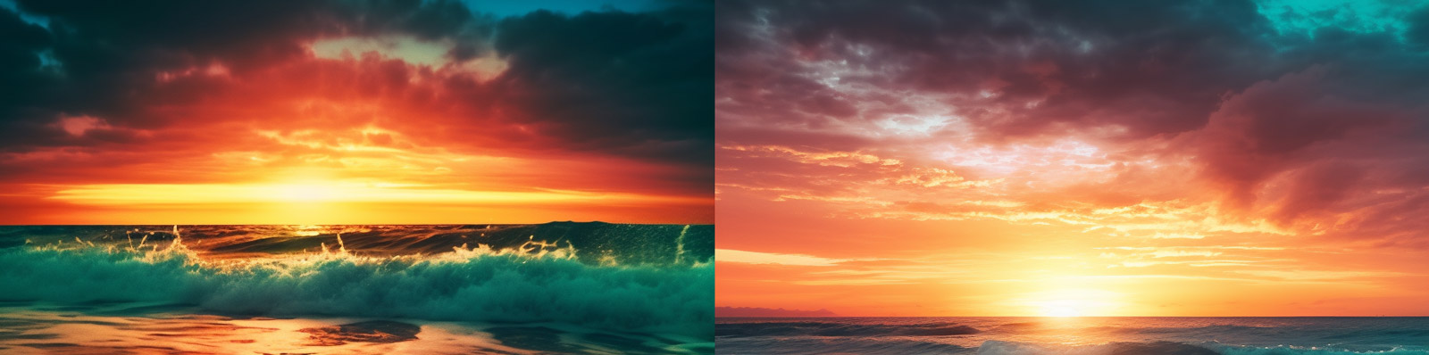 海滩日出日落美景Midjourney咒语