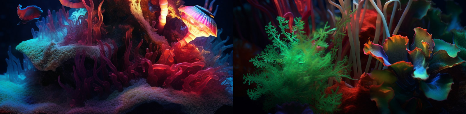 海洋世界发光生物Midjourney咒语