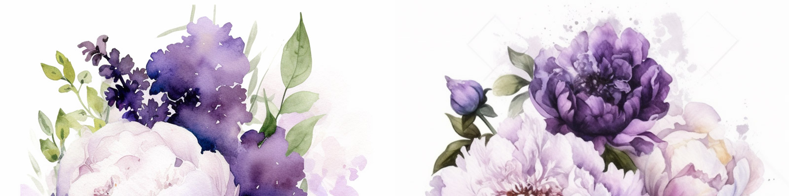 手绘丁香牡丹花束Midjourney咒语