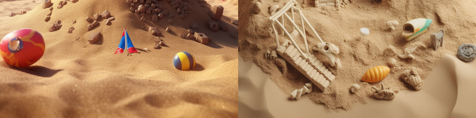 夏季沙滩城堡沙雕Midjourney咒语