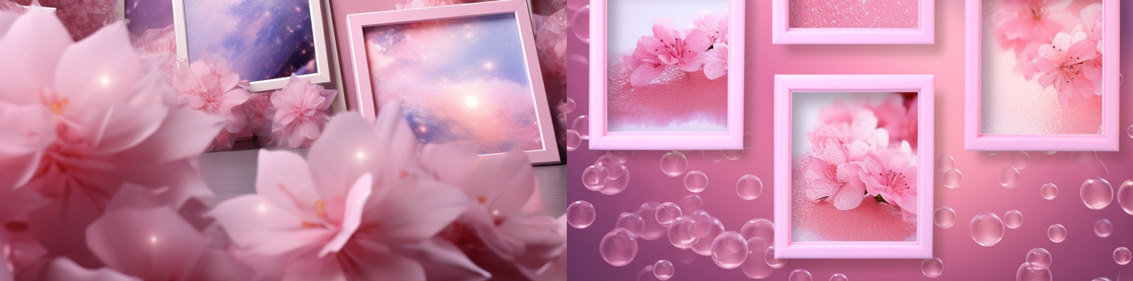 梦幻粉色框架背景Midjourney咒语