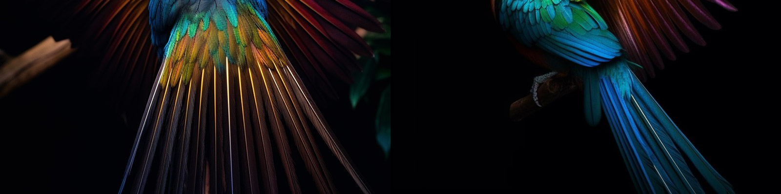 天堂鸟翅膀摄影照片Midjourney咒语