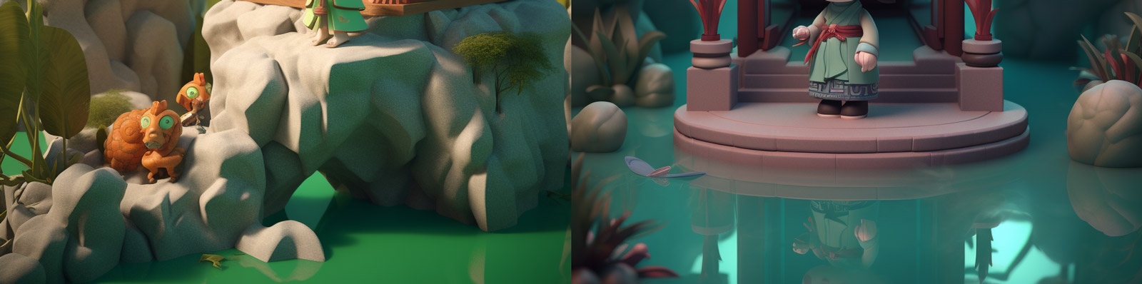 3D古风人物景观Midjourney咒语