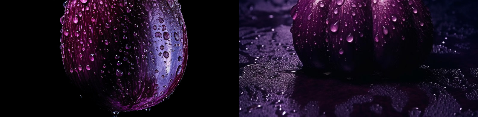 新鲜紫色茄子广告Midjourney咒语