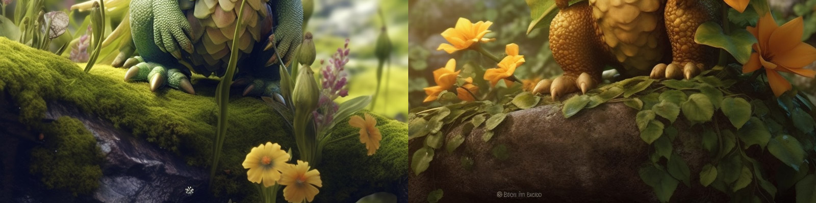 卡通动画小恐龙Midjourney咒语