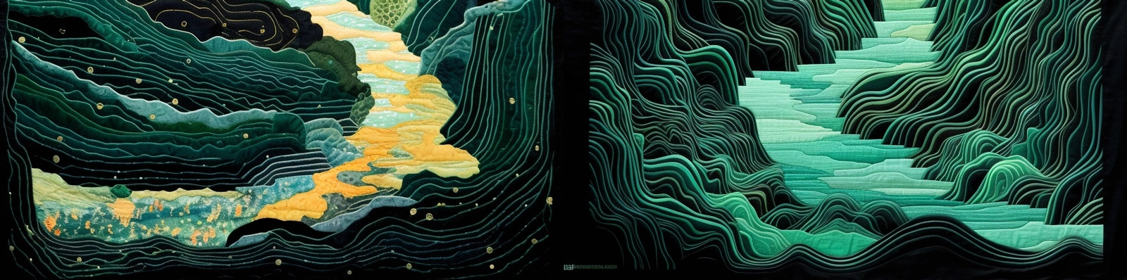 自然洞穴溪流风景Midjourney咒语