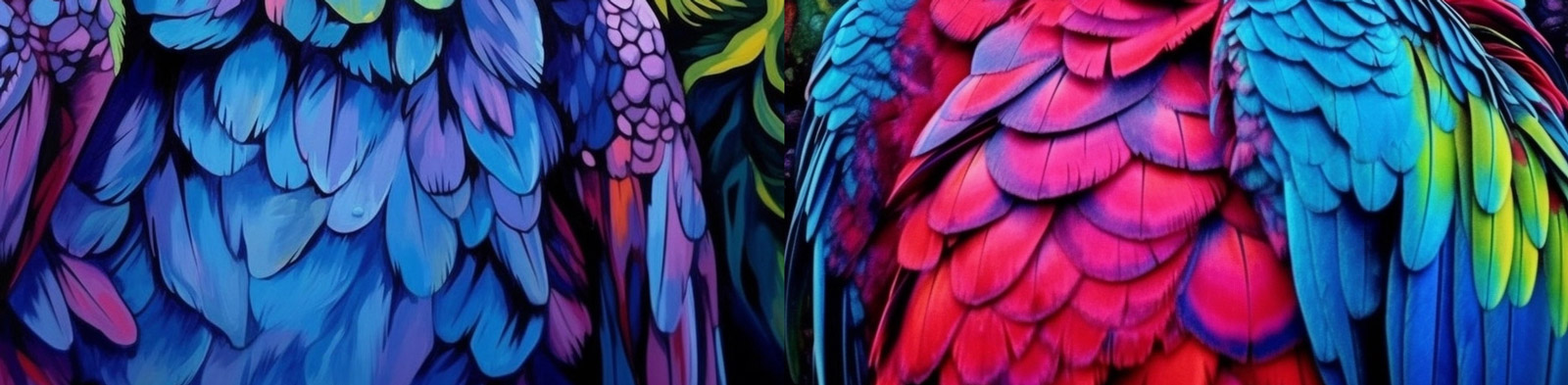 彩色鹦鹉水彩画Midjourney咒语