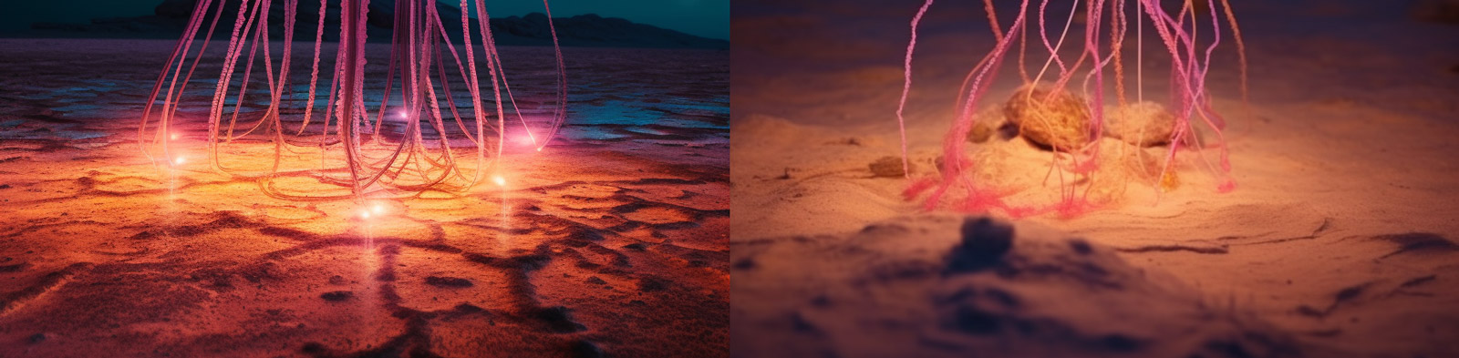 沙漠透明发光水母Midjourney咒语