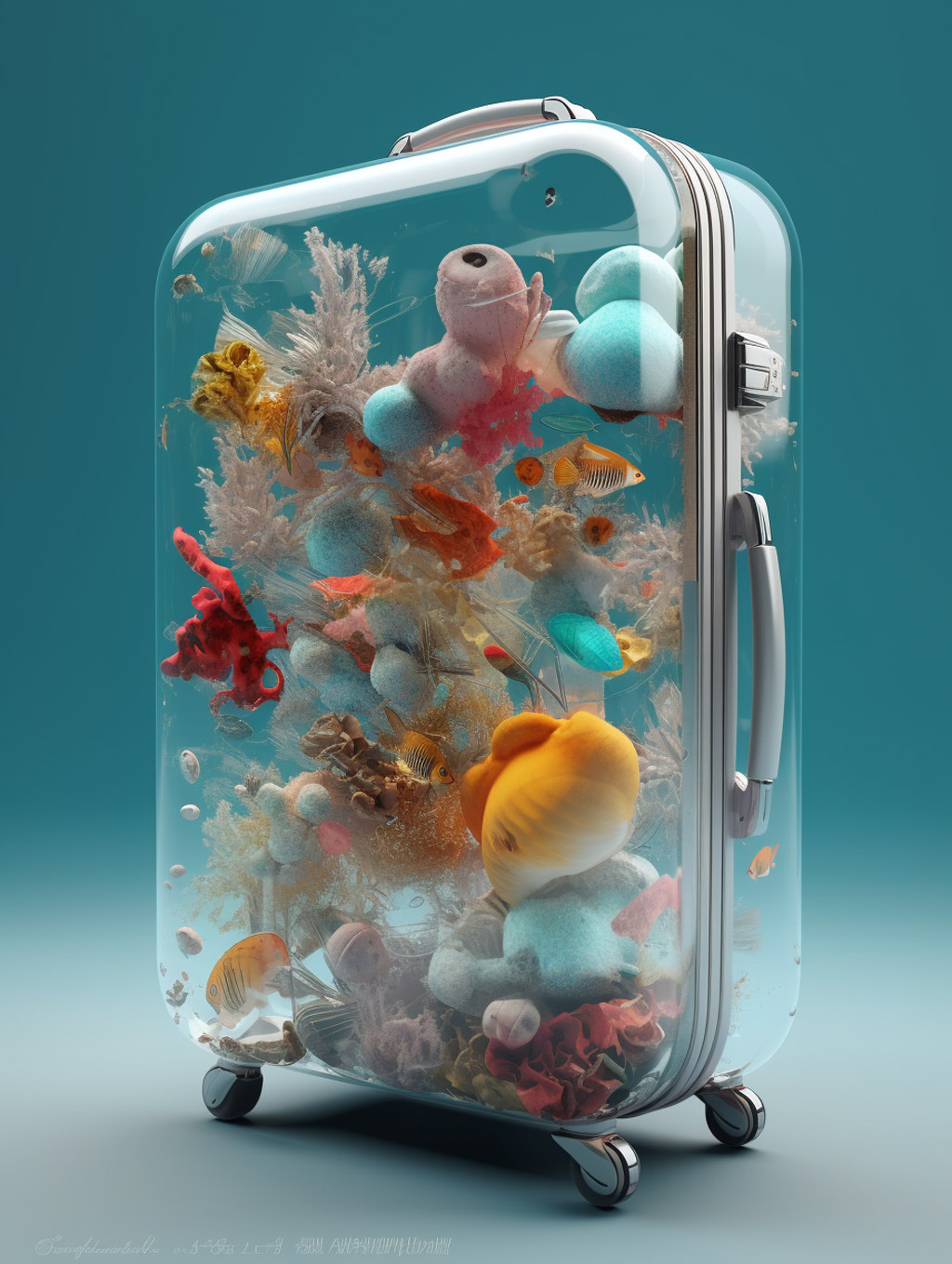 创意海底世界行李箱Midjourney咒语