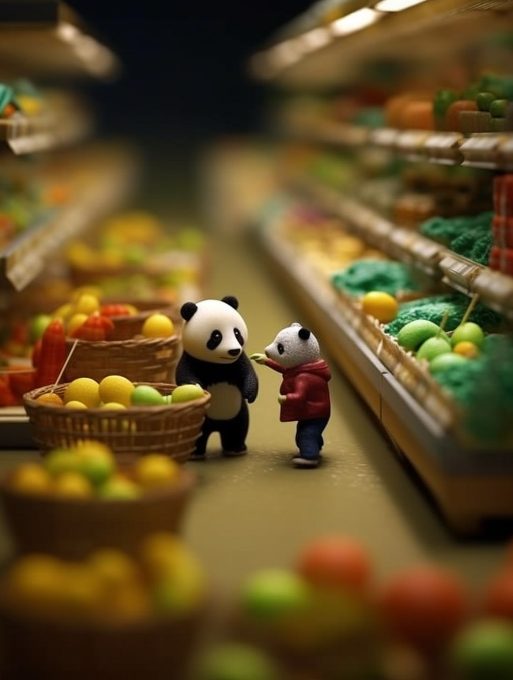 羊毛毡可爱熊猫Midjourney咒语