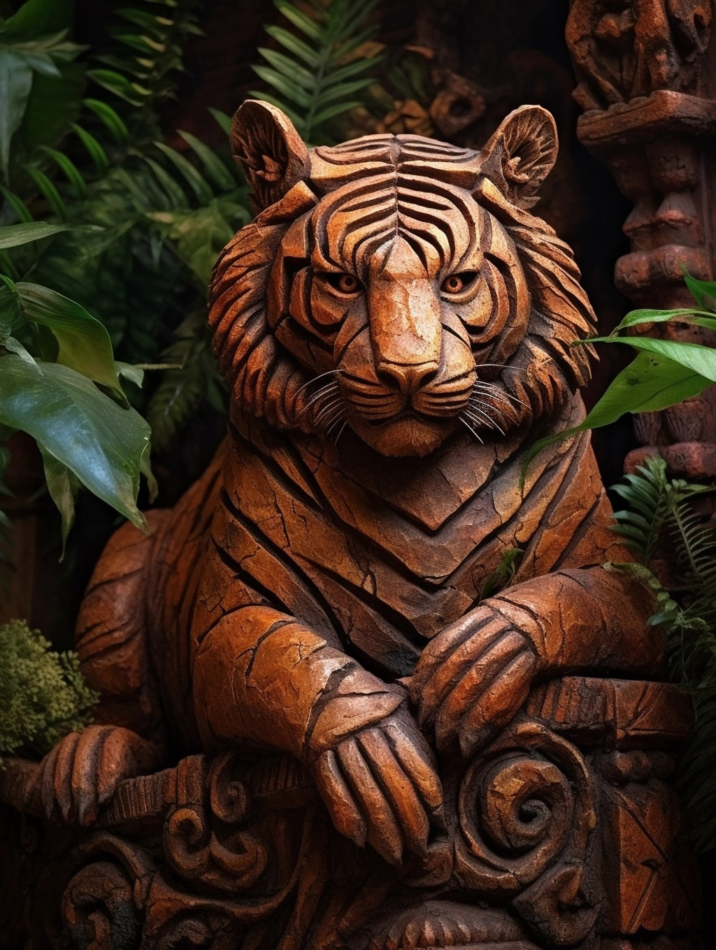 艺术老虎雕塑摄影Midjourney咒语