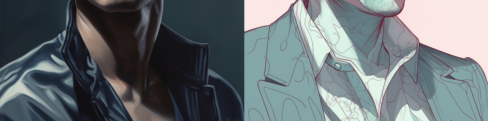 时尚墨镜型男绘画Midjourney咒语