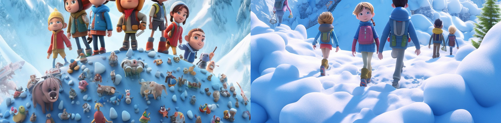 迪士尼动画攀登雪山midjourney咒语