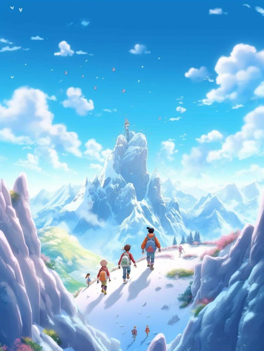 迪士尼动画攀登雪山midjourney咒语 - Ai宇宙吧--Ai宇宙吧-