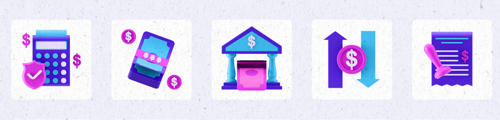 3D金融银行图标插图Blender