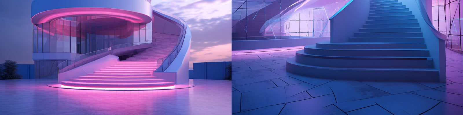 艺术梦幻楼梯建筑Midjourney关键词