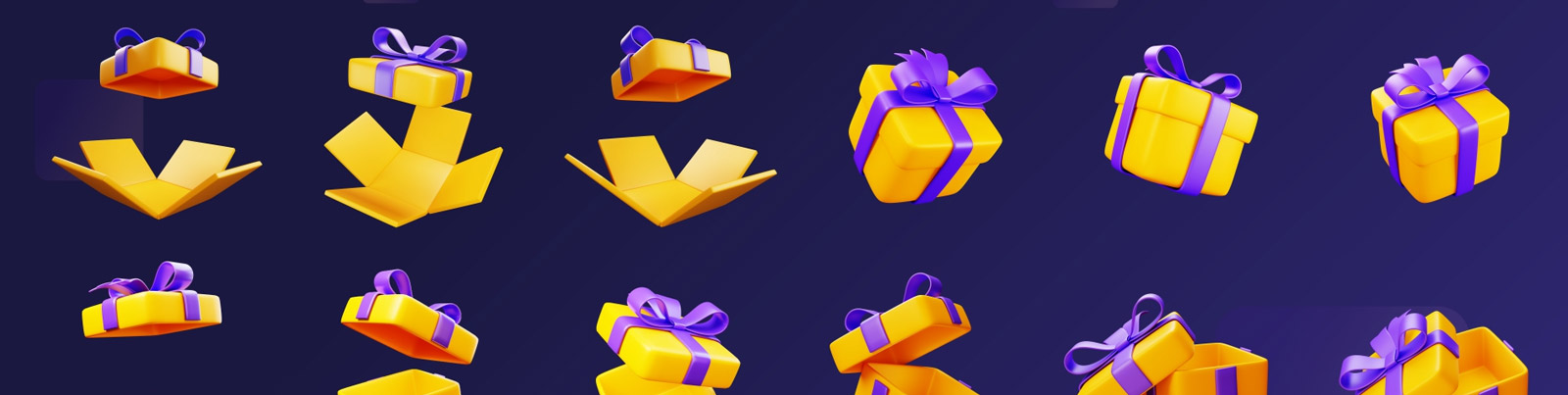 3D立体礼物盒子模型Blender