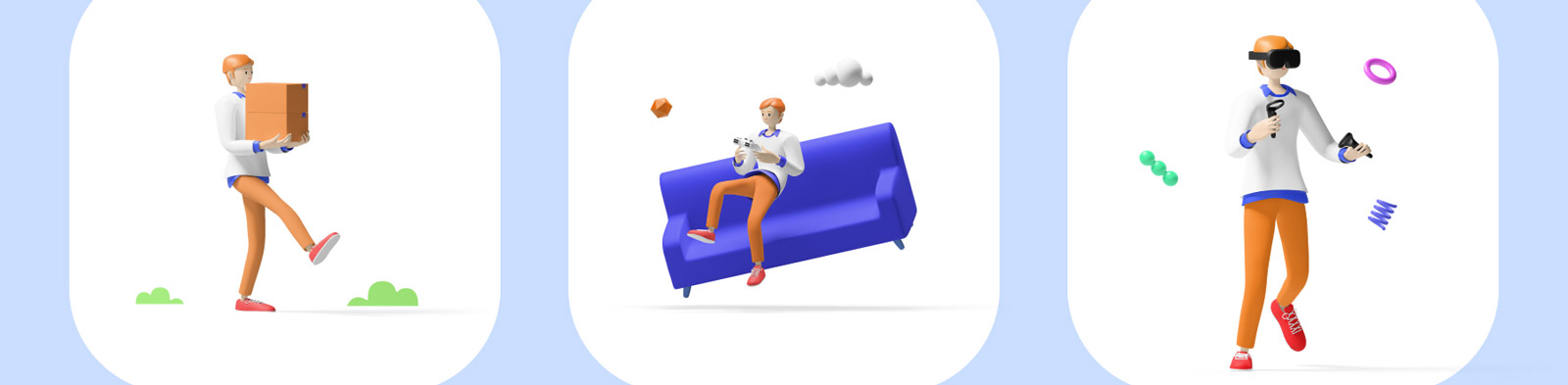 3D趣味人物插图模型Blender