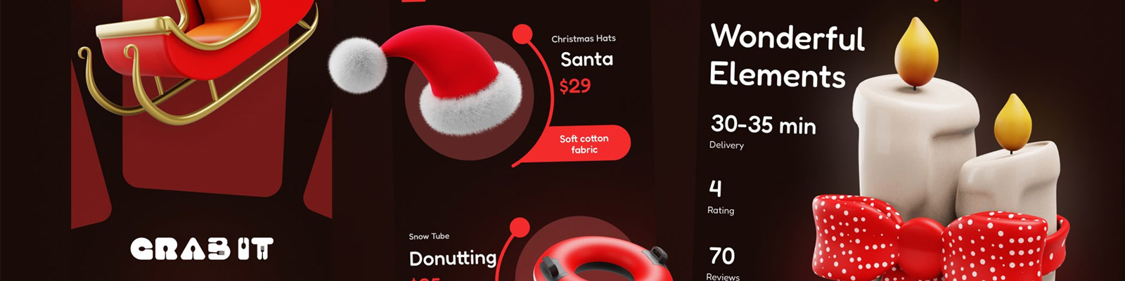 3D圣诞节元素模型Blender