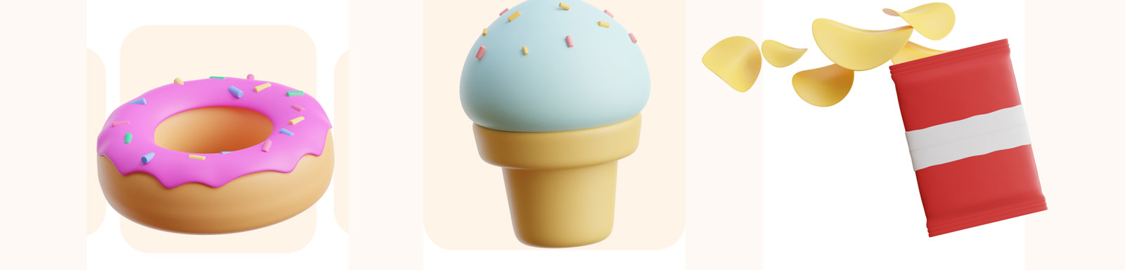 3D食物饮料插图模型Blender