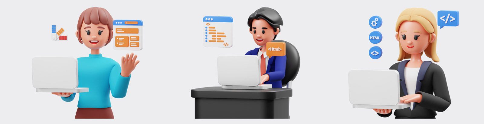 3D Web元素插图模型Blender