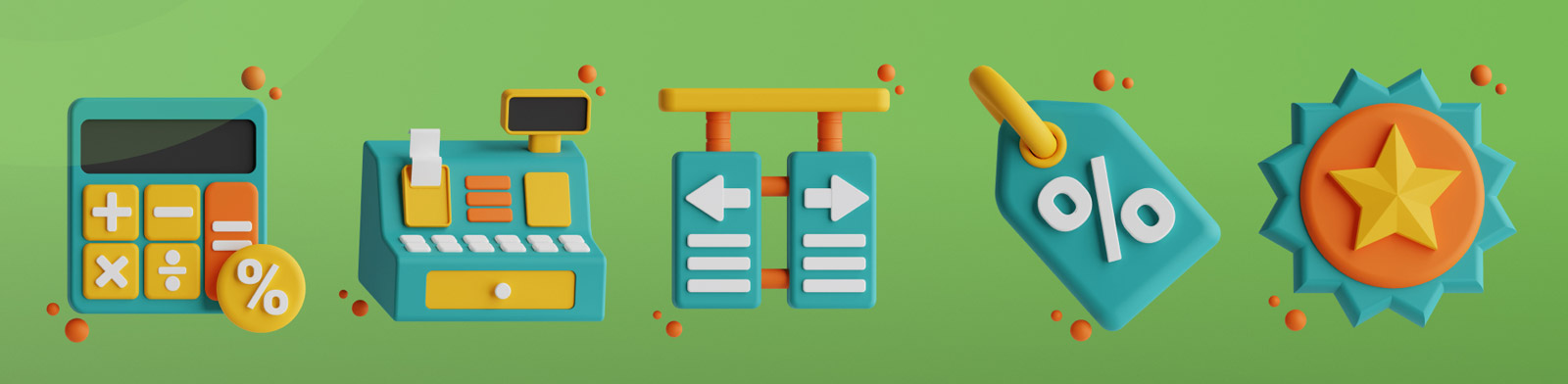  3D超市图标插图模型Blender