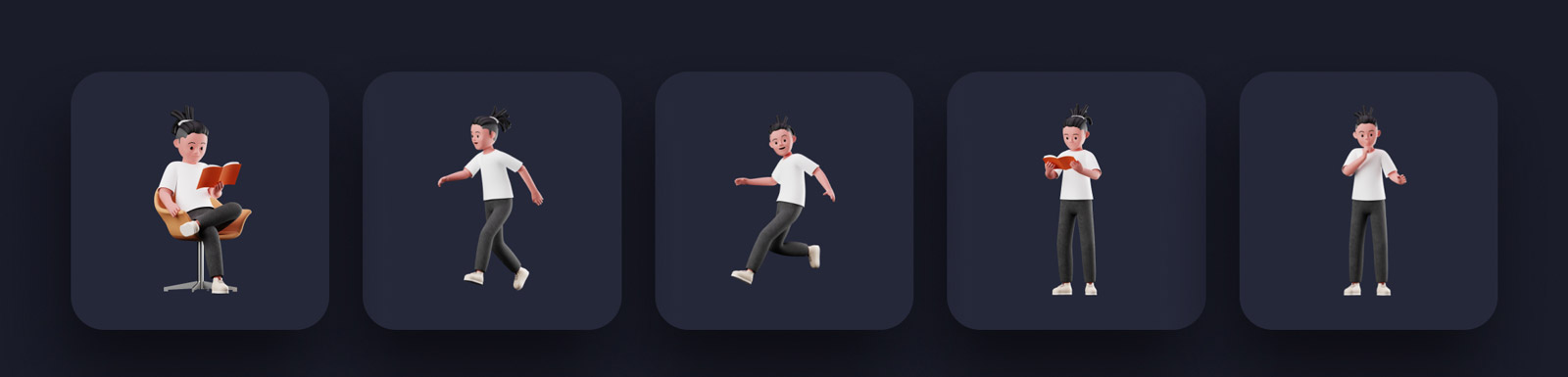 3D趣味卡通人物插图模型Blender