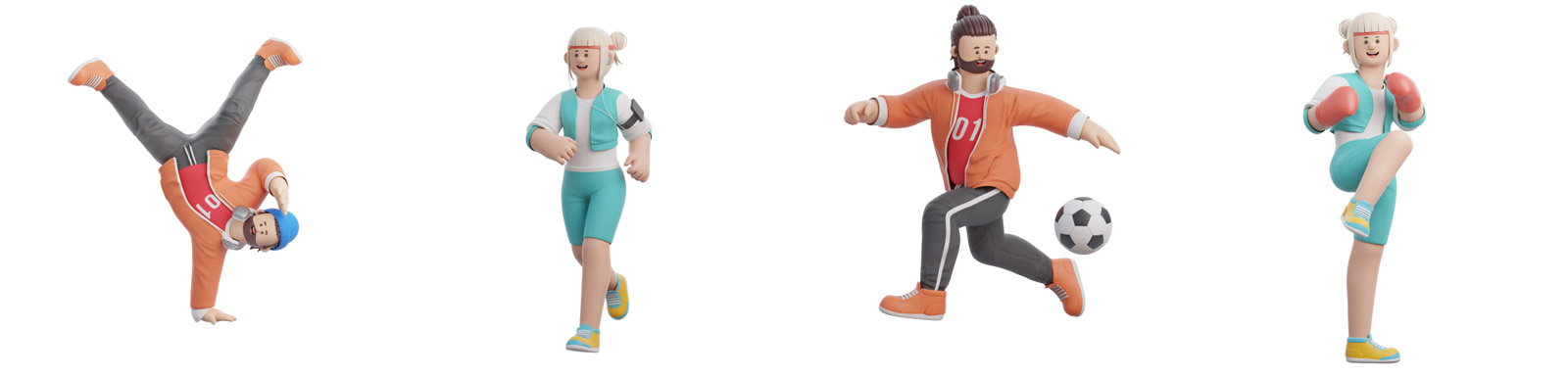  3D运动元素人物模型Blender