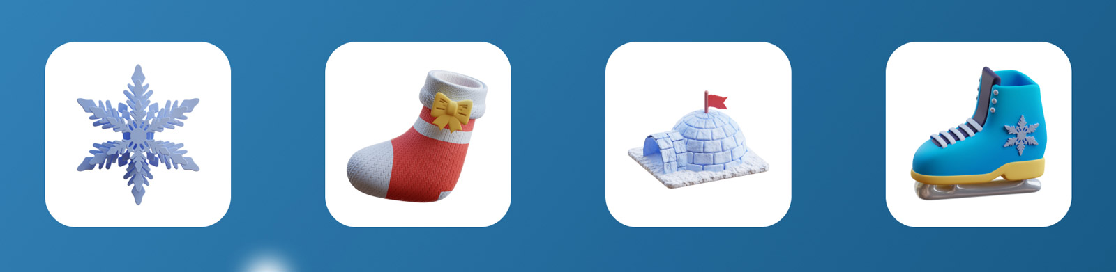  3D冬天图标元素模型Blender