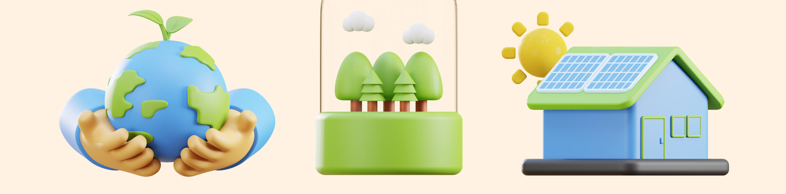 3D环保图标插图模型Blender