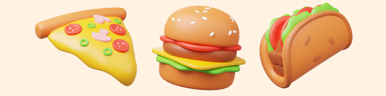  3D食物饮料插图模型Blender