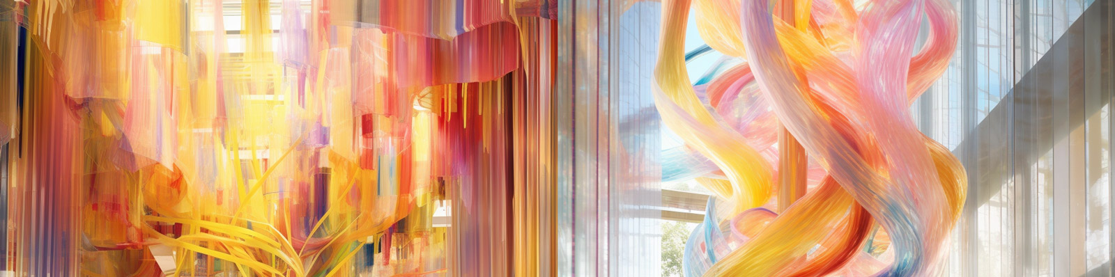 艺术彩色缎带雕塑Midjourney关键词