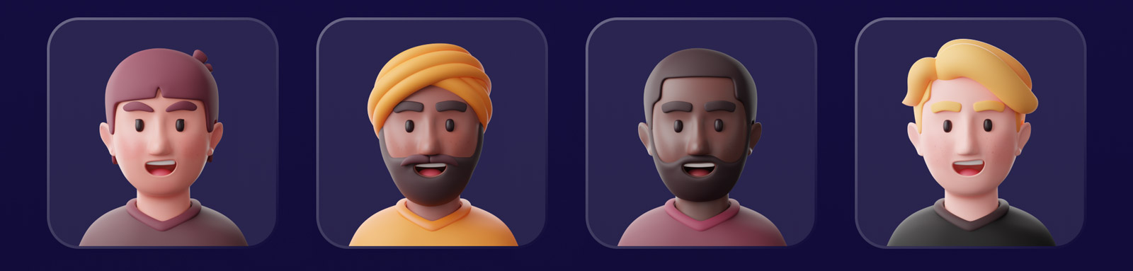 3D趣味人物头像模型Blender