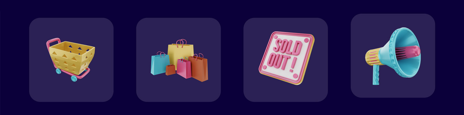 3D电商图标插图模型Blender