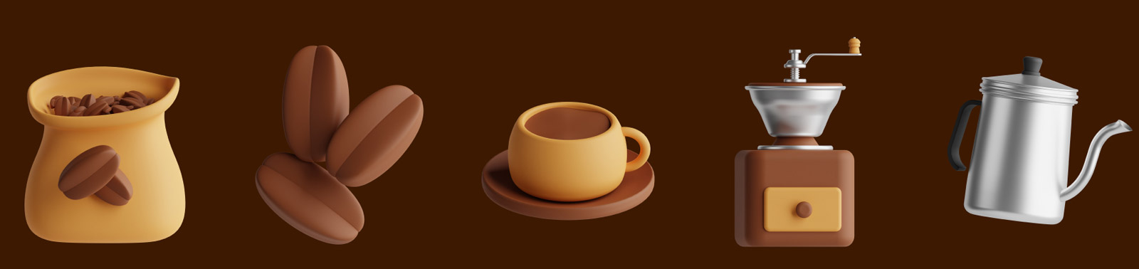 3D咖啡图标插图模型Blender