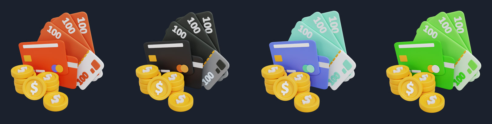 3D金融图标插图模型Blender